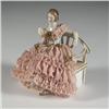 Image 1 : MULLER & CO PORCELAIN FIGURINE PINK DRESDEN DRESS
