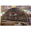 Image 1 : ARCHITECTURAL DEMILUNE STAINED GLASS WINDOW 8 FT.!