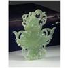 Image 1 : CARVED CELADON GREEN GLASS JADE STYLE VASE