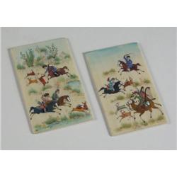 MINIATURE HAND PAINTED BONE PANELS INDIAN