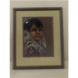 JOANN FLESCH PASTEL DRAWING NATIVE AMER.