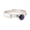 Image 1 : 1.15 ctw Blue Sapphire And Diamond Ring - 18KT White Gold