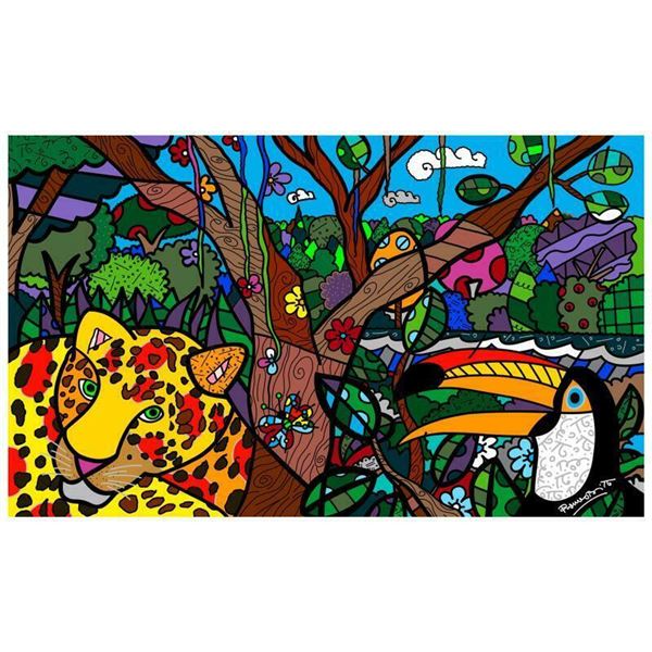 Romero Britto "Amazon Mini" Hand Signed Giclee on Canvas; Authenticated