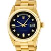 Image 1 : Rolex Mens 18K Yellow Gold Blue Vignette Diamond Quickset President Wristwatch W