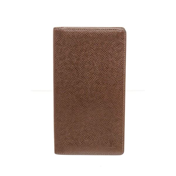 Louis Vuitton Brown Taiga Leather Checkbook Cover Wallet