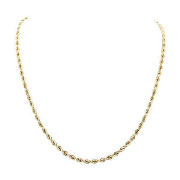 Twenty Four Inch Rope Chain - 14KT Yellow Gold