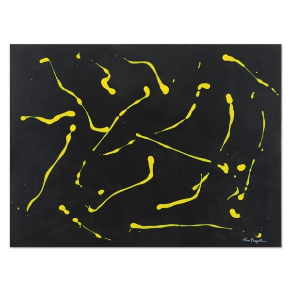 Tom Pergola, "Yellow Alive" Original Acrylic Painting on Gallery Wrapped Canvas,
