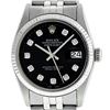 Image 1 : Rolex Mens Stainless Steel Black Diamond 36MM Datejust Wristwatch