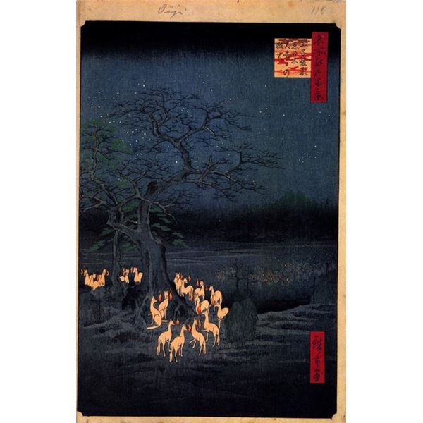 Hiroshige Foxfires at the Changing Tree