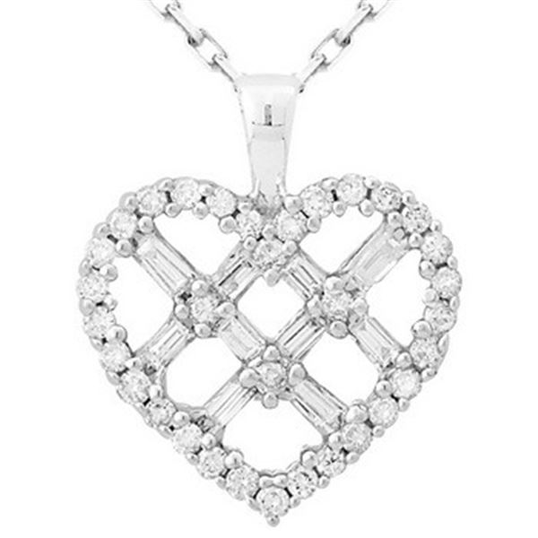 14k White Gold 0.50 ctw Diamond Pendant, (I1 /H-I)