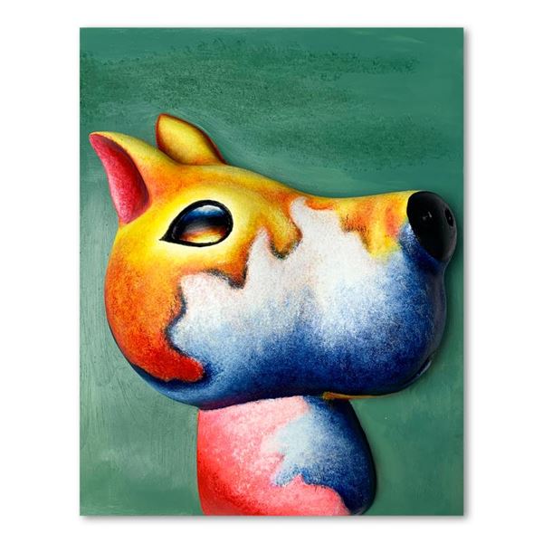 Wang, "Bandit" Hand Painted Limited Edition Bas Relief Sculpture, Numbered 2/99,