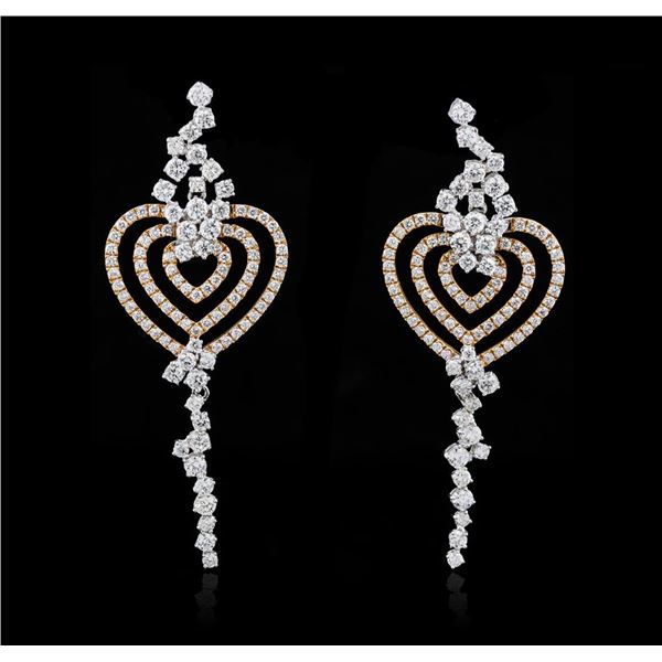 6.10 ctw Diamond Earrings - 18KT Two-Tone Gold