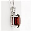 Image 5 : New 14K White Gold 7.43 ctw Oval Brilliant Almandine Garnet 18" Pendant Necklace
