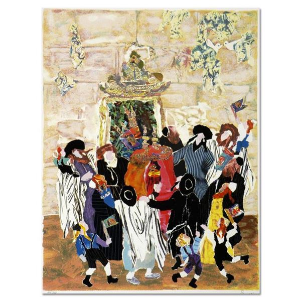 Judith Yellin, "Simha Torah at the Wall II" Hand Signed Limited Edition Serigrap