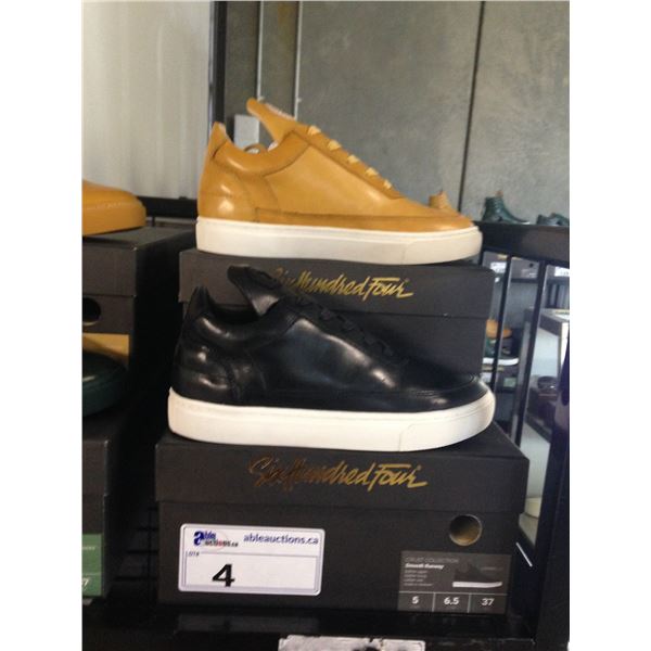 2 SIX HUNDRED FOUR LEATHER UNISEX SHOES SIZE 5 MEN'S IN SMOOTH MIMOSA & SMOOTH RUNWAY $300 RETAIL
