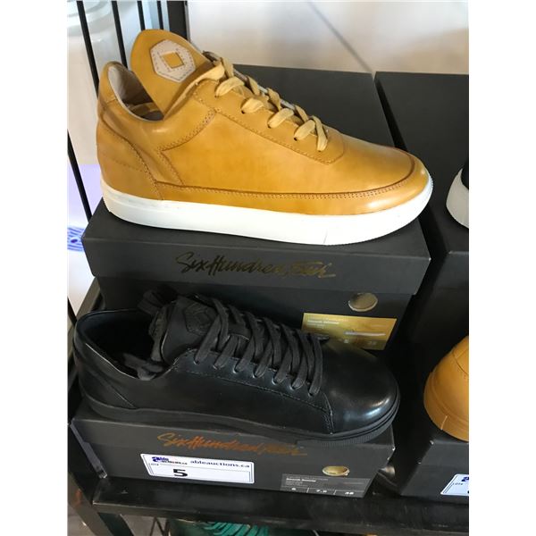 2 SIX HUNDRED FOUR LEATHER UNISEX SHOES SIZE 6 MEN'S IN SMOOTH MIMOSA & SMOOTH RUNWAY $300 RETAIL