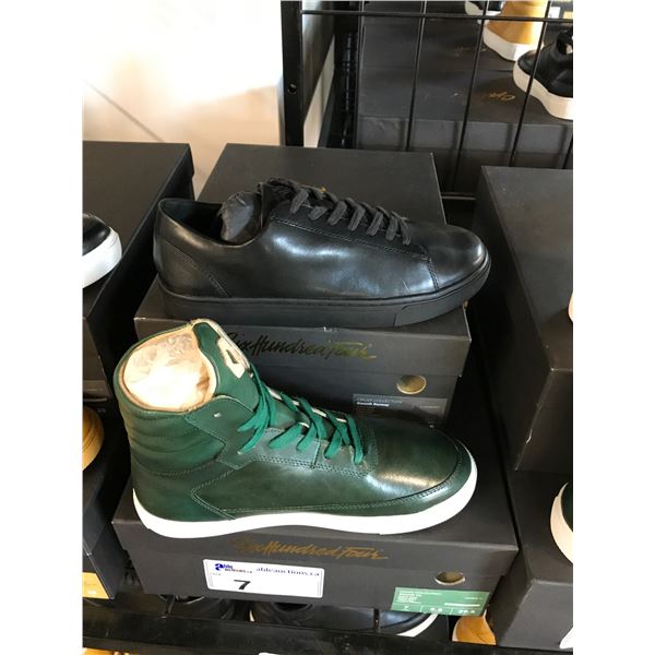 2 SIX HUNDRED FOUR LEATHER UNISEX SHOES SIZE 7 MEN'S IN SMOOTH IVY & SMOOTH RUNWAY $300 AND $350