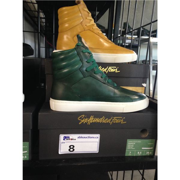 2 SIX HUNDRED FOUR LEATHER UNISEX SHOES SIZE 7 MEN'S IN SMOOTH MIMOSA & SMOOTH IVY $350 RETAIL