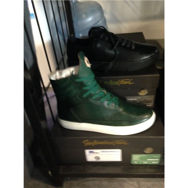 2 SIX HUNDRED FOUR LEATHER UNISEX SHOES SIZE 8 MEN'S IN SMOOTH IVY  & SMOOTH RUNWAY $300 AND $350