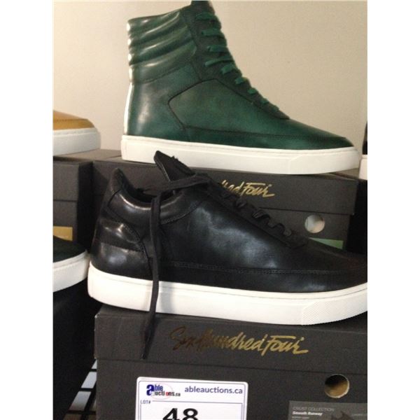 2 SIX HUNDRED FOUR LEATHER UNISEX SHOES SIZE 11 MEN'S IN SMOOTH IVY & SMOOTH RUNWAY $300 AND $350