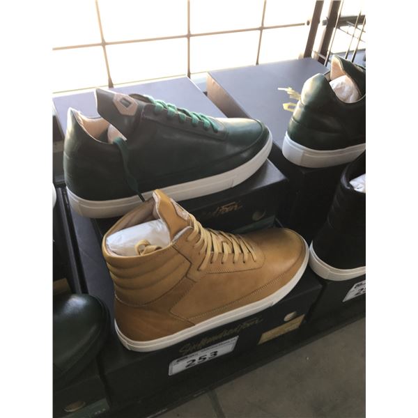 2 SIX HUNDRED FOUR LEATHER UNISEX SHOES SIZE 10 MEN'S IN SMOOTH MIMOSA & SMOOTH IVY $300 AND