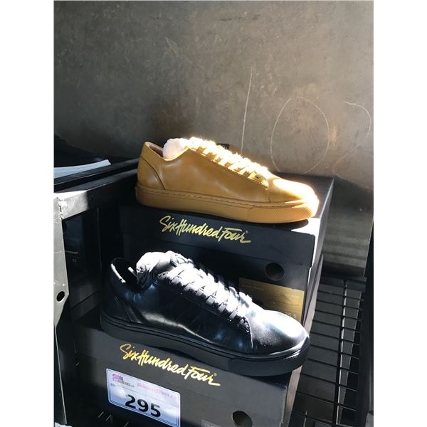 2 SIX HUNDRED FOUR LEATHER UNISEX SHOES SIZE 4 MEN'S IN SMOOTH MIMOSA & SMOOTH RUNWAY $300