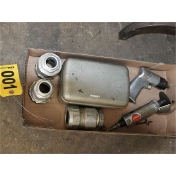 AIR DRILL, AIR DIE GRINDER, 3 ELECTRIC CONNECTORS & TABOR LUBE TIMER