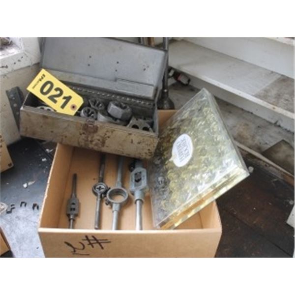 VARIOUS SIZES OF TAP & DIE HANDLES & CUTTERS