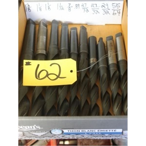 ASSORTED LARGE DRILL BITS (55/64" TO 1 3/4")