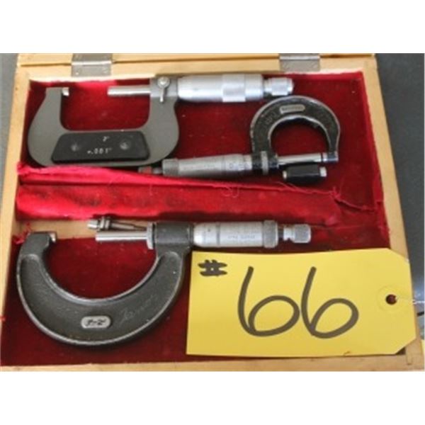 CASE OF 3 OUTSIDE MICROMETERS (1" - 2")