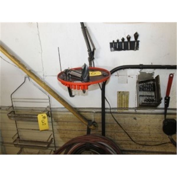 ASSORTED BITS, RACK & HOSE