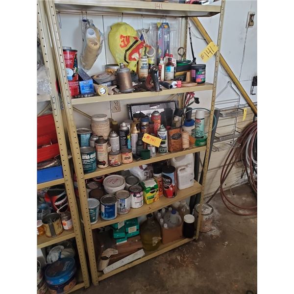 SHELF C/W CONTENTS - PAINT & ACCESSORIES