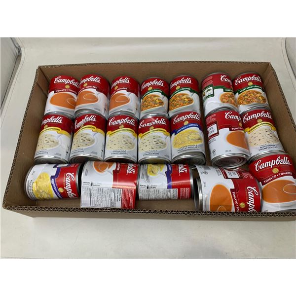 Lot of 19 cans assorted Campbell SoupÂ