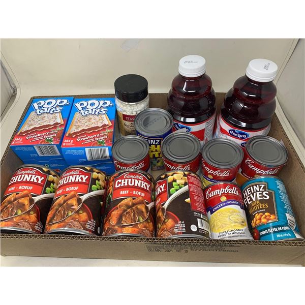 Lot of assorted canned goods & grocery