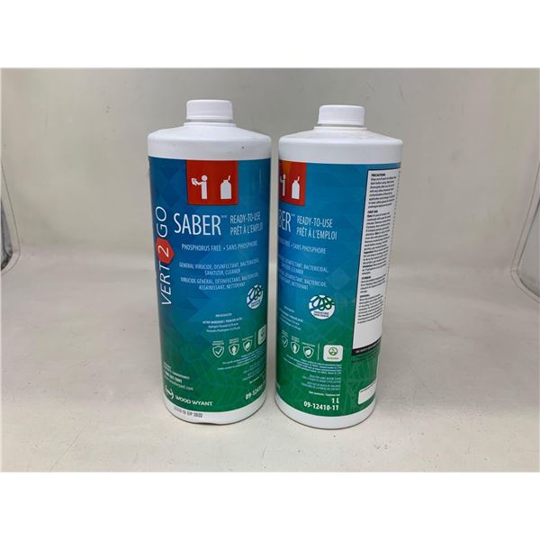 Saber General Virucide Disinfectant sanitizing cleaner Lot of 2 x 1L