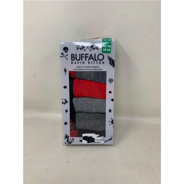 NEW Buffalo Boys Boxer Briefs 6 pack- XL