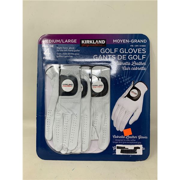 NEW KirklandÂ Medium Right Hand Golf Gloves 4 pack
