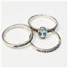 Image 2 : Silver Lots Of 3 Ring,Blue Topaz+Marcasite Ring, Suggested Retail Value $200 (Estimated Selling Pric