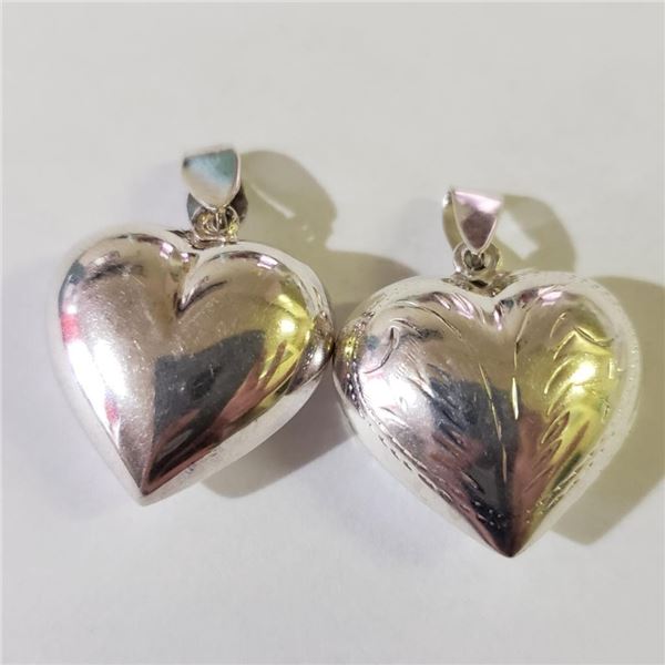 Silver Lot Of 2 Heart Pendant (~weight 6.83g), Suggested Retail Value $140
