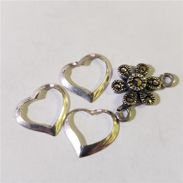 Silver Marcasite Heart Shaped Pendant, Suggested Retail Value $100
