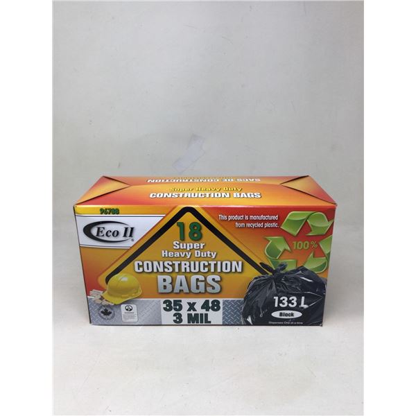 Case of Heavy construction bags 18 x 133L