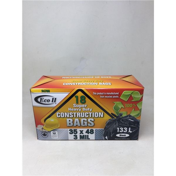 Case of Heavy construction bags 18 x 133L