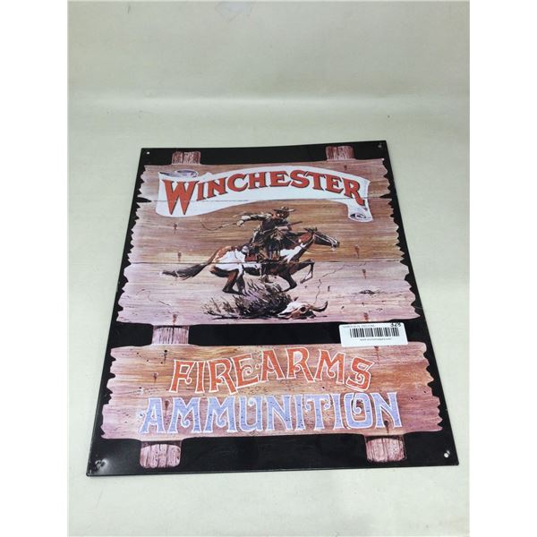 Winchester Firearms Ammunition Aluminum Sign