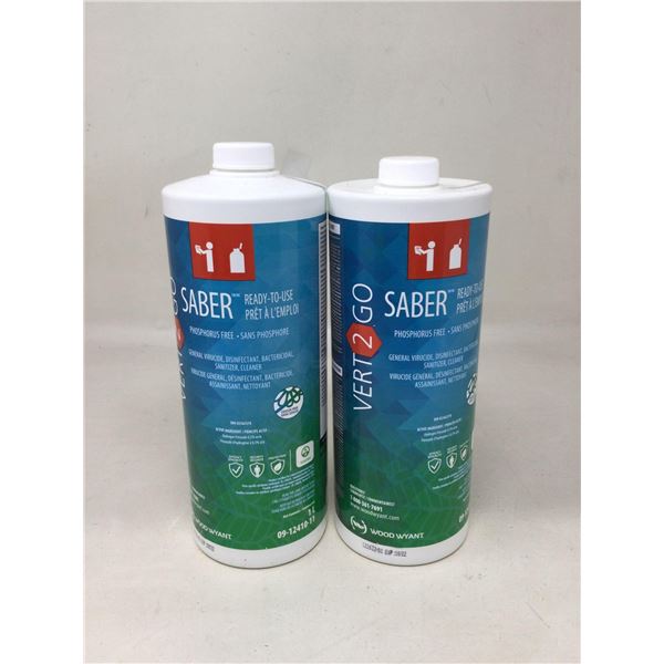Saber General Virucide Disinfectant sanitizing cleaner Lot of 2 x 1L