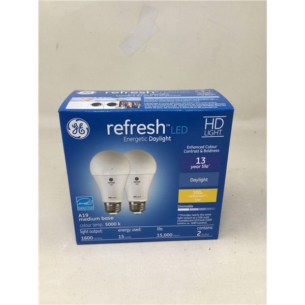 GE Electric Classic LED A19 Bulbs Daylight 5000k Color Temp 2-Pack