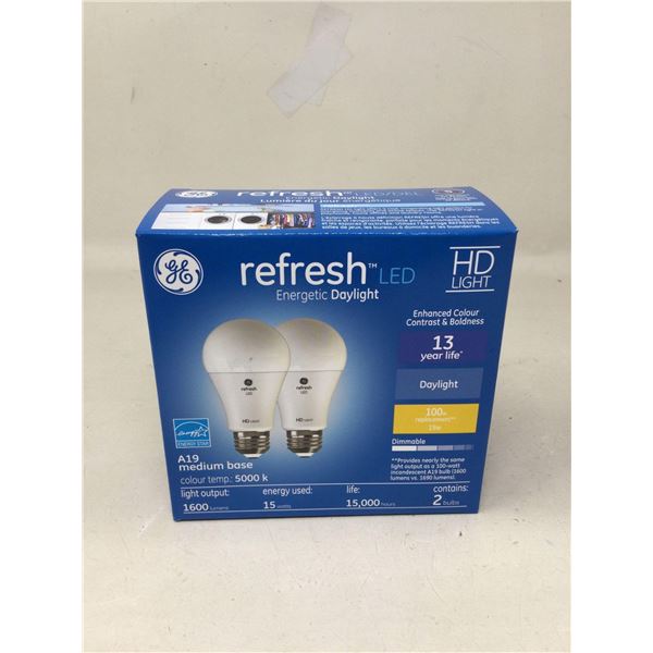GE Electric Classic LED A19 Bulbs Daylight 5000k Color Temp 2-Pack