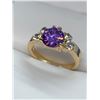 Image 1 : Ladies Gemstone Ring with Side CZ Stones