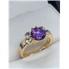 Image 2 : Ladies Gemstone Ring with Side CZ Stones
