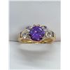 Image 3 : Ladies Gemstone Ring with Side CZ Stones