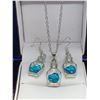 Image 1 : Ladies Heart Gemstone Earring and Necklace Set
